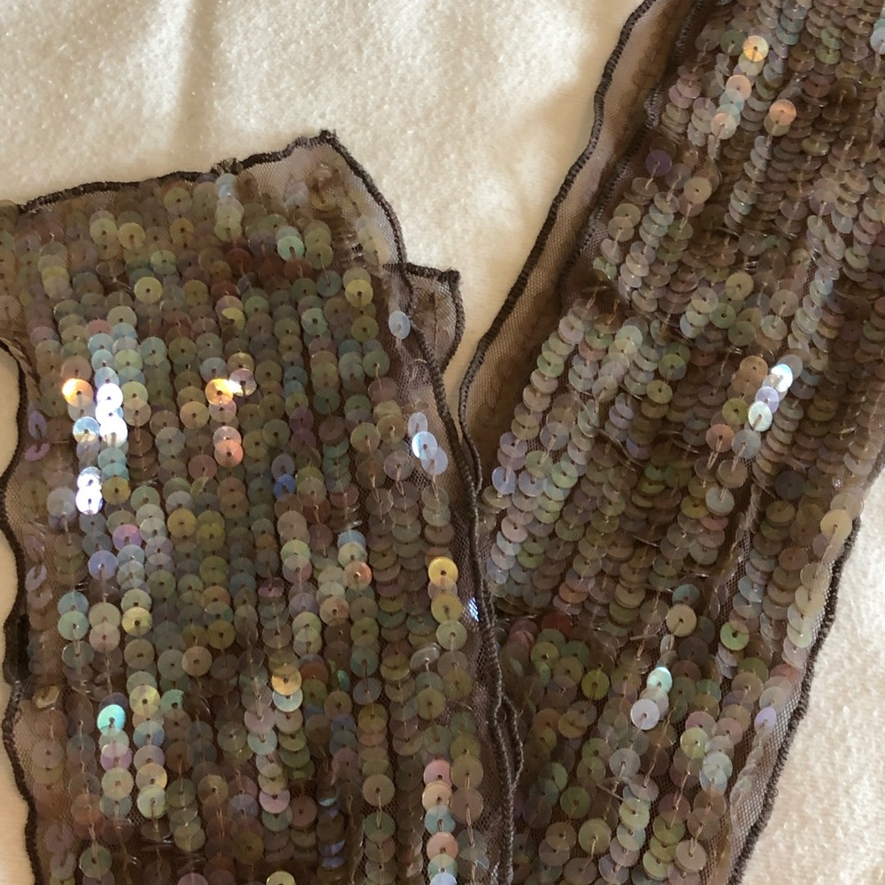 Sequined Taupe Scarf